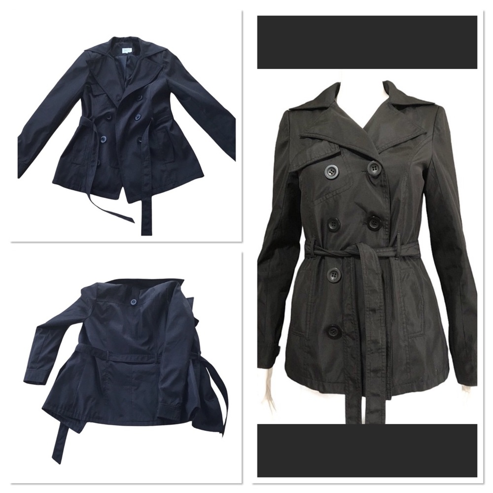 Suzy Shier Black Satin Trench Size XS